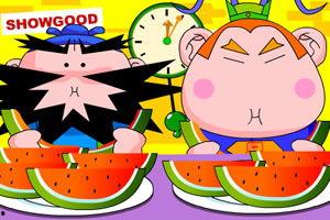 吃瓜比拼简笔画